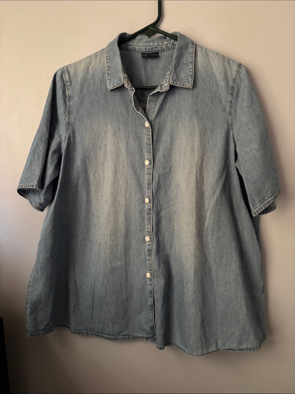 J. Jill Light Blue Denim Button-Front Shirt